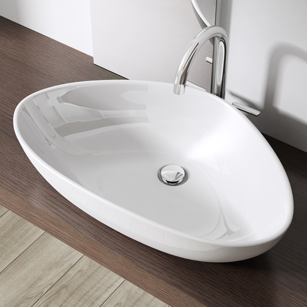 Keramik Waschschale Wandmontage Waschbecken Waschtisch 67x44x15 cm