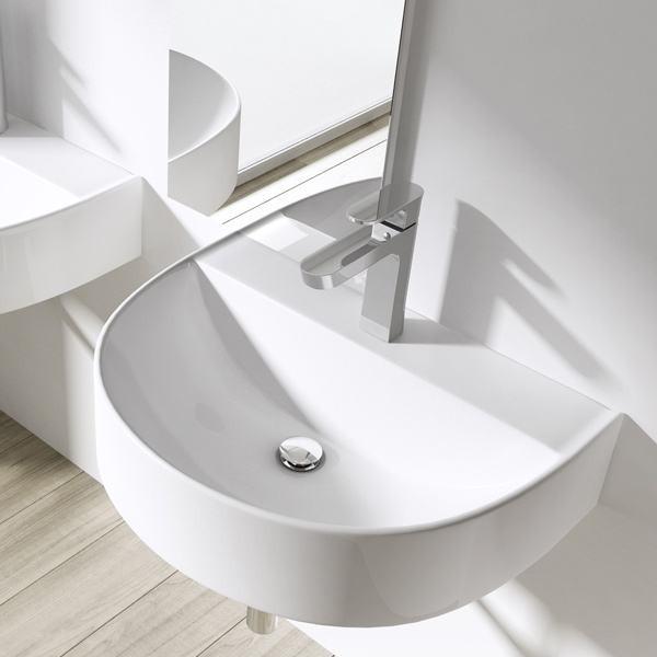 Keramik Waschschale Wandmontage Waschbecken Waschtisch 60x44x16 cm