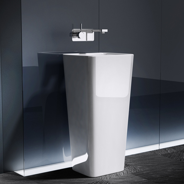 Mineralguss Waschbecken Säule Standwaschbecken Waschtischsäule Design