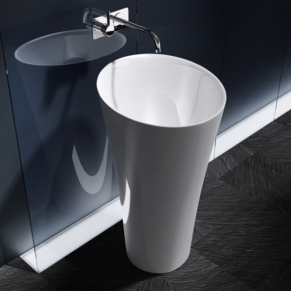 Mineralguss Waschbecken Säule Standwaschbecken Waschtischsäule Design