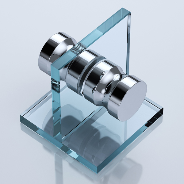 Doporro Türknauf TK01 - Glanzverchromter Duschtürgriff Für Glastüren